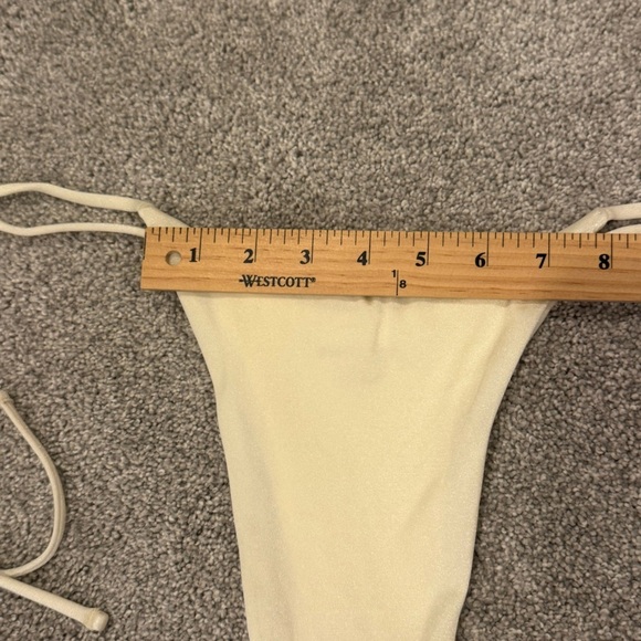 OneOne Swimwear Free People Ariel Bottom Ivory Side Ties Adjustable size XS NWOT - Picture 9 of 10